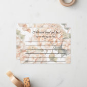 白エレガント緑オレンジボホ水彩フローラ ノートカード (正面/裏面インサイチュ)