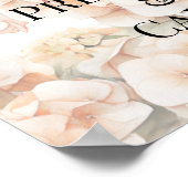 白エレガント緑オレンジボホ水彩フローラ ポスター (角)