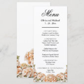 白エレガント緑オレンジボホ水彩フローラ メニュー (正面/裏面)