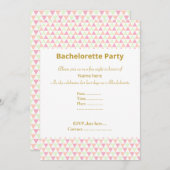 白エレガント緑ピンクバチェロレッテ 招待状 (正面/裏面)