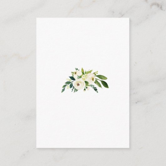 白エレガント緑フローラ金ゴールドフレーム詳細 エンクロージャーカード (裏面)