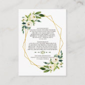白エレガント緑フローラ金ゴールドフレーム詳細 エンクロージャーカード (正面)