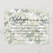 白エレガント緑水彩フローラ エンクロージャーカード (正面/裏面)