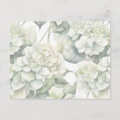 白エレガント緑水彩フローラ エンクロージャーカード (裏面)