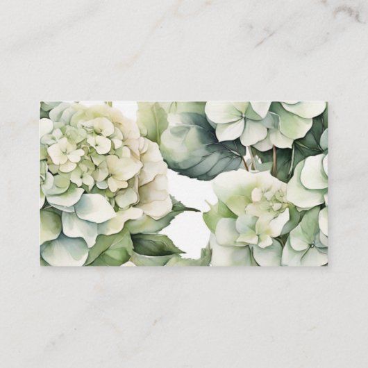 白エレガント緑水彩フローラ エンクロージャーカード (裏面)