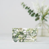 白エレガント緑水彩フローラ エンクロージャーカード (スタンド正面)