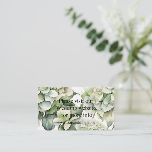 白エレガント緑水彩フローラ エンクロージャーカード (スタンド正面)