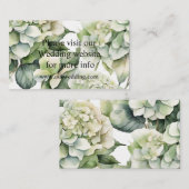 白エレガント緑水彩フローラ エンクロージャーカード (正面/裏面)