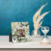 白エレガント緑水彩フローラ フォトプラーク (インサイチュ)