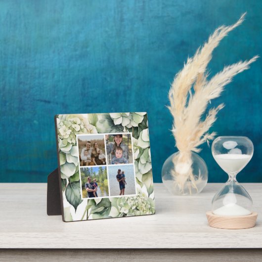 白エレガント緑水彩フローラ フォトプラーク (インサイチュ)