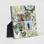 白エレガント緑水彩フローラ フォトプラーク (正面)