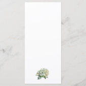 白エレガント緑水彩フローラ メニュー (裏面)