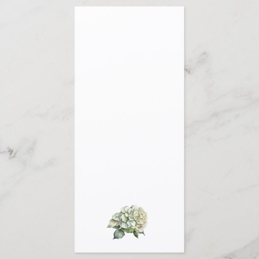 白エレガント緑水彩フローラ メニュー (裏面)