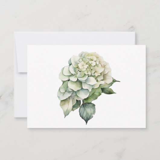 白エレガント緑水彩フローラ 出欠カード (裏面)