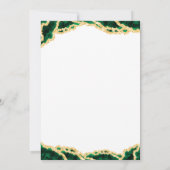 白エレガント緑金ゴールド瑪瑙2025卒業 招待状 (裏面)