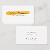 白エレガント線と金ゴールド線の署名 名刺 (正面/裏面)