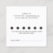 白エレガント美しいサロンロイヤリティカード ロイヤリティカード (裏面)