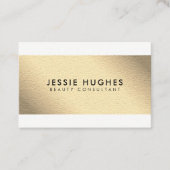 白エレガント美しいフェイク金ゴールドコンサルタント 名刺 (正面)