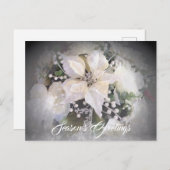 白エレガント聖降誕祭 ポストカード (正面/裏面)