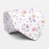 白エレガント背景に野生の結婚花 ネクタイ (ロール)