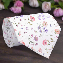 白エレガント背景に野生の結婚花 ネクタイ