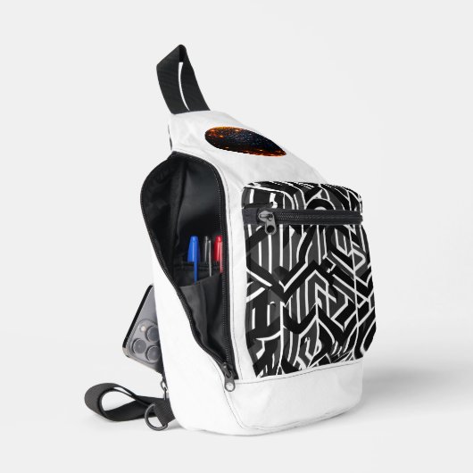 白エレガント背景の3D AMOLED - スリングバッグ (見開き)