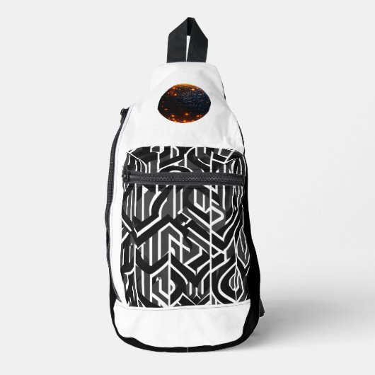 白エレガント背景の3D AMOLED - スリングバッグ (正面)