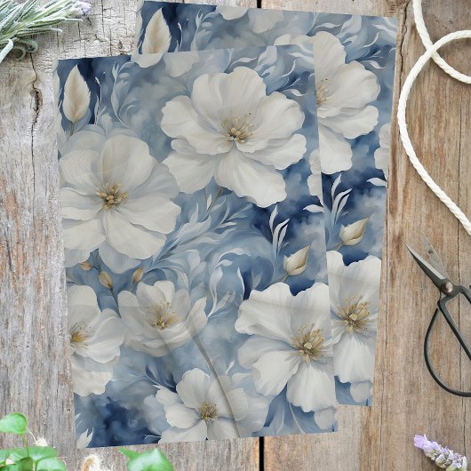 白エレガント色で繊細な緑の離れ花 薄葉紙