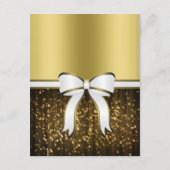 白エレガント色と金ゴールドリボ結婚ンの詳細 エンクロージャーカード (裏面)