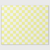 白エレガント色と黄色のチェッカーボード ラッピングペーパー (フラット)