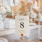 白エレガント色の書結婚跡 テーブルナンバー