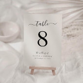 白エレガント色の書結婚跡 テーブルナンバー