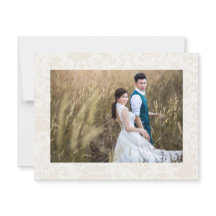 白エレガント色の結婚写真Thank You Double Sided