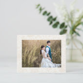 白エレガント色の結婚写真Thank You Double Sided (スタンド正面)