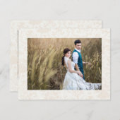 白エレガント色の結婚写真Thank You Double Sided (正面/裏面)