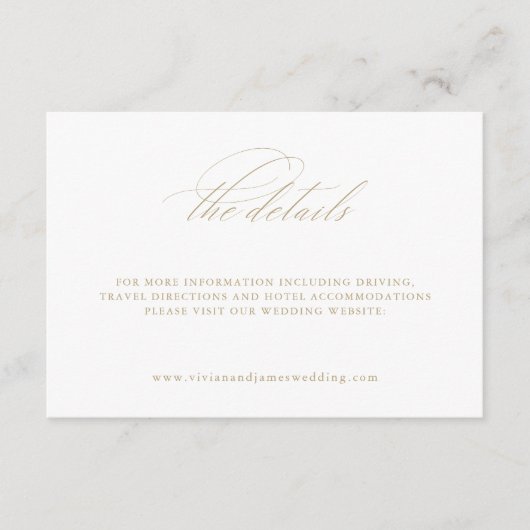 白エレガント色の結婚詳細エンクロージャカード エンクロージャーカード (正面)