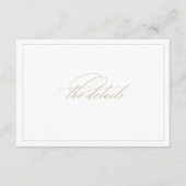 白エレガント色の結婚詳細エンクロージャカード エンクロージャーカード (正面)