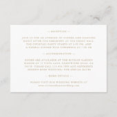 白エレガント色の結婚詳細エンクロージャカード エンクロージャーカード (裏面)