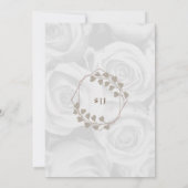 白エレガント色のROsesの結婚背景 招待状 (裏面)