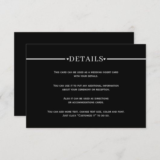 白エレガント色ストライプとQRコード黒詳細 エンクロージャーカード (正面/裏面)