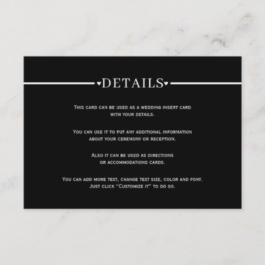 白エレガント色ストライプとQRコード黒詳細 エンクロージャーカード (正面)