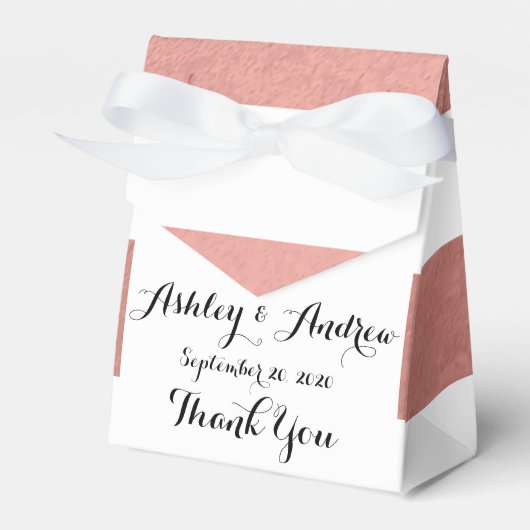 白エレガント色ストライプ珊瑚色ピンク箔プリント フェイバーボックス (正面サイド)