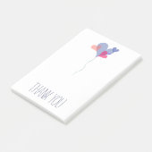 白エレガント色ピンク色バルーンハートミニマル ポストイット (アングル)