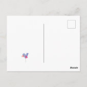 白エレガント色ピンク色バルーンハートミニマル ポストカード (裏面)