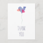 白エレガント色ピンク色バルーンハートミニマル ポストカード (正面)