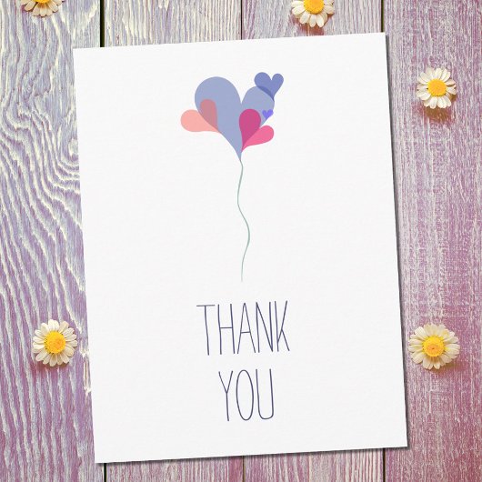 白エレガント色ピンク色バルーンハートミニマル ポストカード