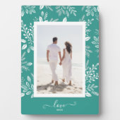 白エレガント色植物卓上東写真 フォトプラーク (正面)