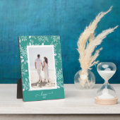 白エレガント色植物卓上東写真 フォトプラーク (側面)