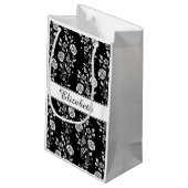 白エレガント色花の模様名 スモールペーパーバッグ (裏面アングル)