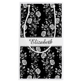 白エレガント色花の模様名 スモールペーパーバッグ (正面)